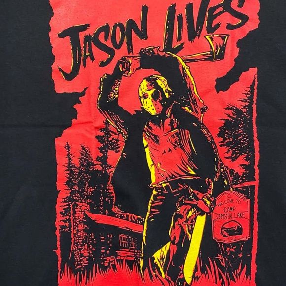 Jason Voorhees Friday the 13th Jason Lives Horror Movie Black T-shirt Size XL - Picture 2 of 4